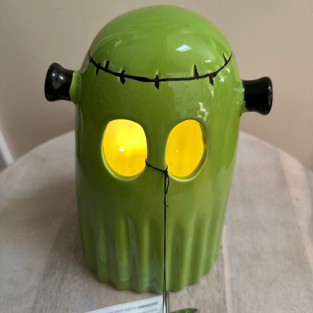 Goblin and Ghoul Halloween Frankenstein Green Ghost 8" Figurine LED LightUp NEW